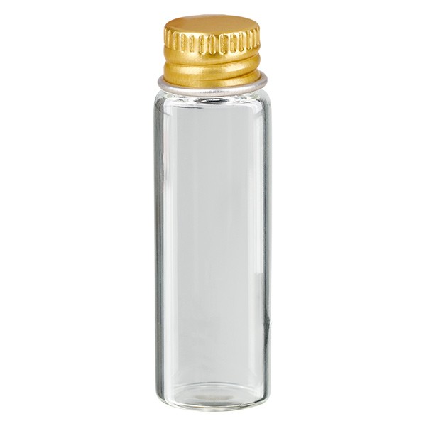 5ml mini szklana butelka przezroczysta Met.-V. złota UNiTWIST 5ml mini szklana butelka przezroczysta Met.-V. złota UNiTWIST