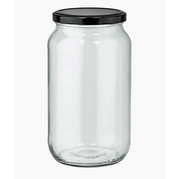Słoik okrągły 1062 ml z pokrywką BasicSeal w kolorze czarnym UN..