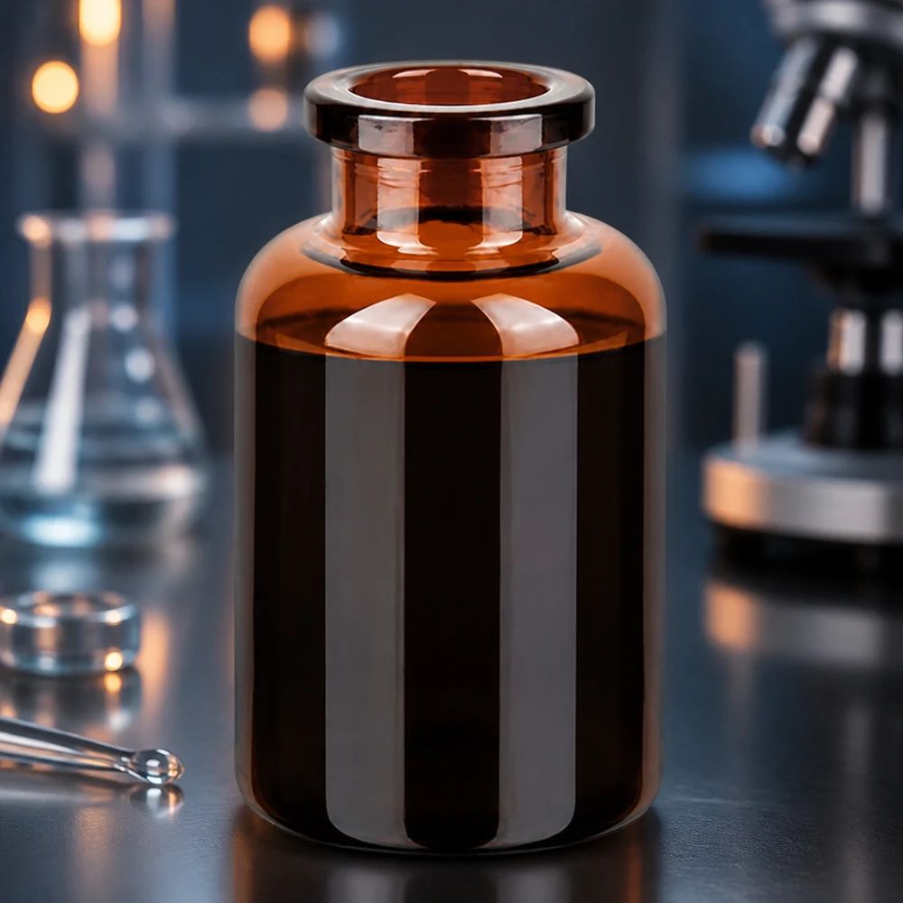 Butelka iniekcyjna z bursztynowego szkła 20 ml Hochwertige Injektionsflasche 20ml aus bernsteinfarbenem Borosilikatglas für Injektabilia