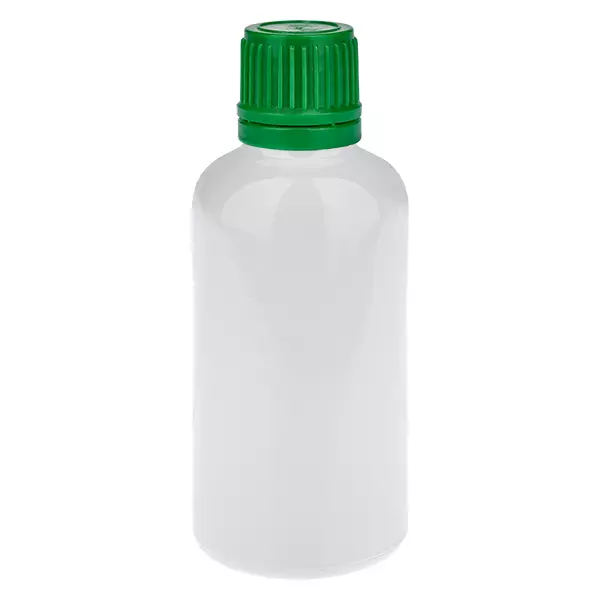 Butelka 50 ml, zakrętka 11 mm, zielona, zabezpieczenie przed otwarciem przez dzieci WhiteLine UT18/50