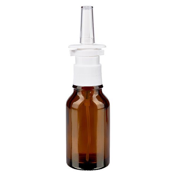 Butelka apteczna brązowa 30ml atomizer do nosa biały St Butelka apteczna brązowa 30ml atomizer do nosa biały St