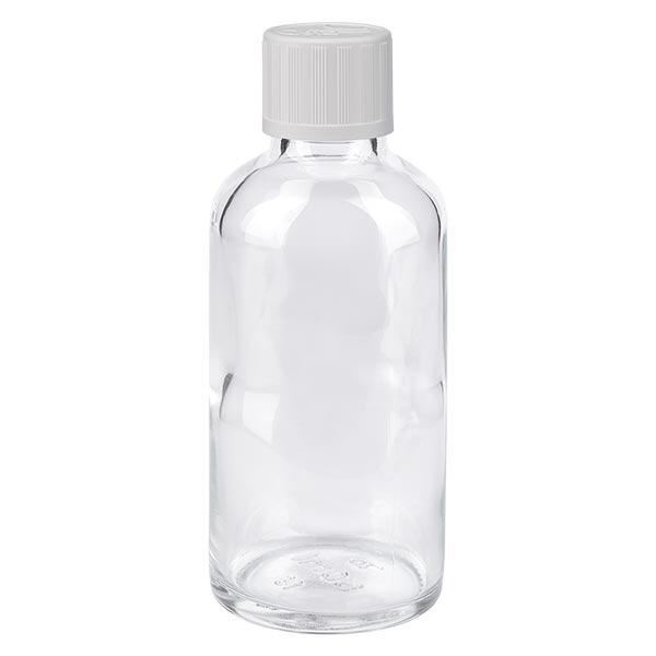 Butelka apteczna przezroczysta 50ml zakrętka biała KiSi St Butelka apteczna przezroczysta 50ml zakrętka biała KiSi St