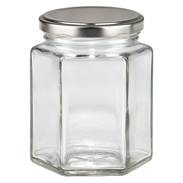 S&#322;oik sze&#347;ciok&#261;tny 196 ml z pokrywk&#261; BasicSeal srebrna UN..