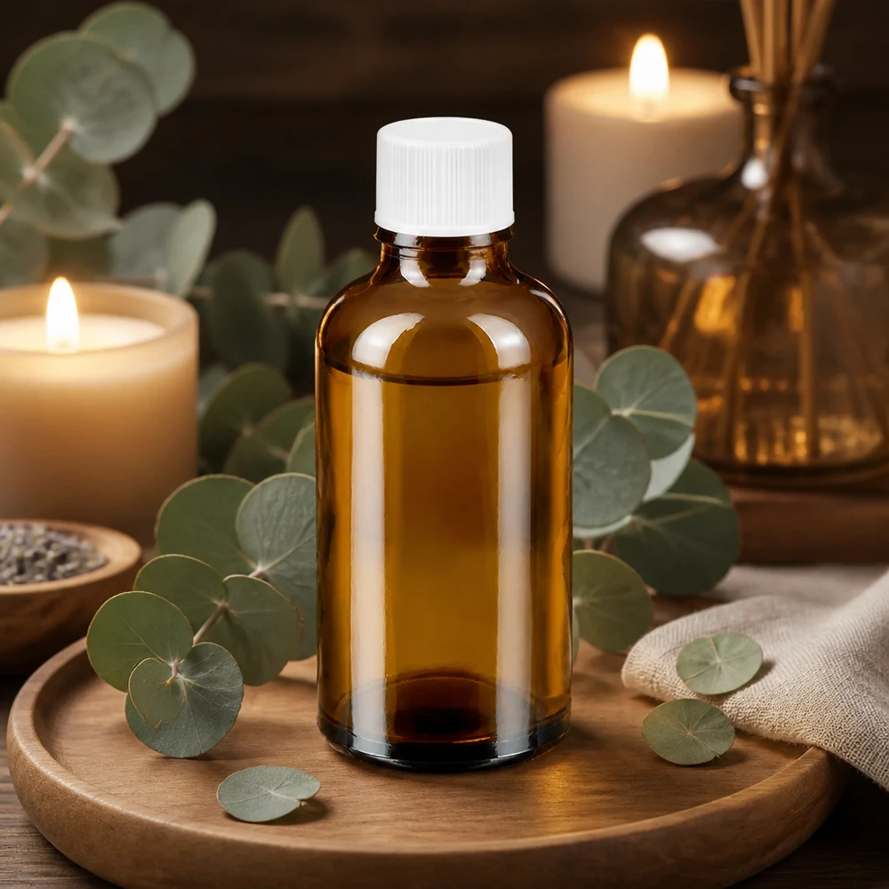 Butelka 50 ml 11 mm SV biała STD BrownLine UT18/50 Butelka 50 ml ze standardowym korkiem 11 mm z wysokiej jakości bursztynowego szkła do aromaterapii