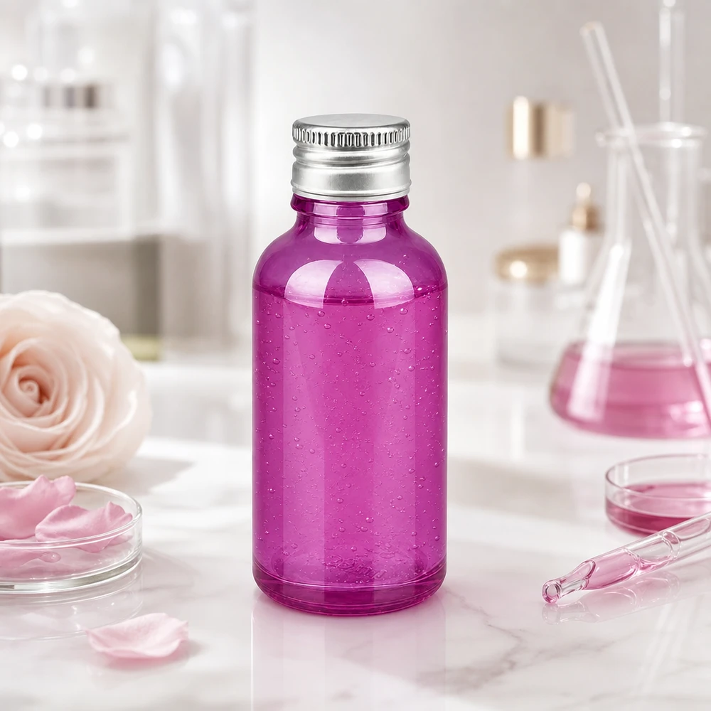 Butelka 30ml 11mm zakrętka aluminiowo-srebrna standard PurpleLine.UT18/30 Fioletowa szklana butelka 30 ml z aluminiową zakrętką do zastosowań laboratoryjnych i produkcji kosmetyków
