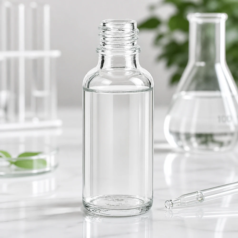 Okrągła butelka farmaceutyczna ApoGlas 30 ml o klasycznym kształcie do zastosowań profesjonalnych