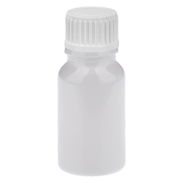Butelka z zakraplaczem 10 ml, 0,9 mm, biała, standardowa nakrętka WhiteLine UT18/10 Butelka z zakraplaczem 10 ml, 0,9 mm, biała, standardowa nakrętka WhiteLine UT18/10