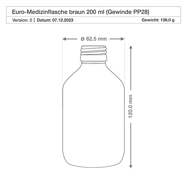 Butelka na lek 200 ml brązowa, z pompką rozpylającą czarną ApoGlas. Farmaceutyczna jakość produkcji UE. Gwint 28 mm (PP28). (syrop, butelka z lekkiego szkła) Butelka na lek 200 ml brązowa, z pompką rozpylającą czarną ApoGlas. Farmaceutyczna jakość produkcji UE. Gwint 28 mm (PP28). (syrop, butelka z lekkiego szkła)