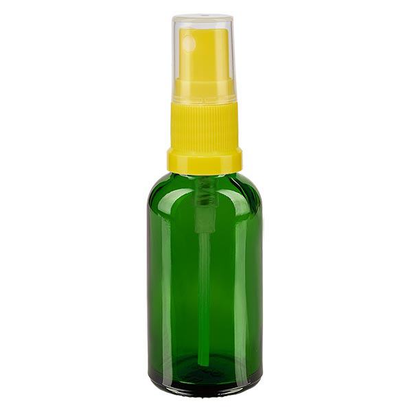 Butelka apteczna zielona 30ml spray top &#380;&#243;&#322;ty