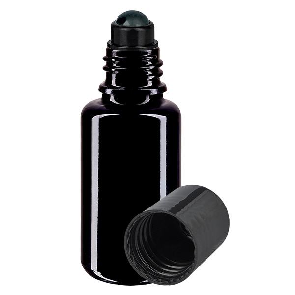 Butelka apteczna viol. 20ml nakrętka roll-on czarna Butelka apteczna viol. 20ml nakrętka roll-on czarna