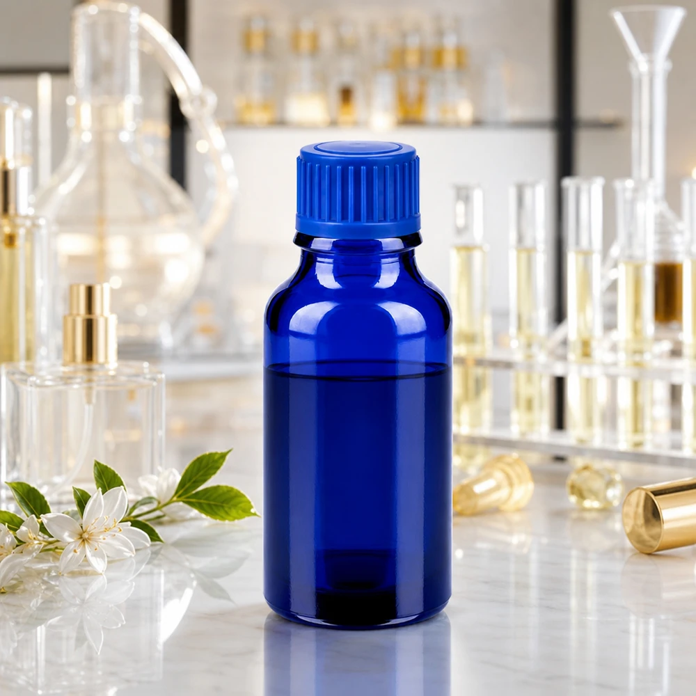 Profesjonalna szklana butelka 20 ml z serii BlueLine do zastosowań laboratoryjnych i substancji chemicznych