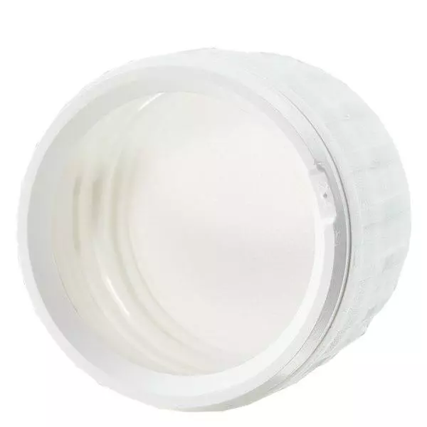 Zakrętka z białą uszczelką EPE z pierścieniem zabezpieczającym PP28 ApoGlas. Jakość farmaceutyczna. Gwint 28 mm. Np. do butelek na leki ApoGlas® Euro. Zakrętka z białą uszczelką EPE z pierścieniem zabezpieczającym PP28 ApoGlas. Jakość farmaceutyczna. Gwint 28 mm. Np. do butelek na leki ApoGlas® Euro.