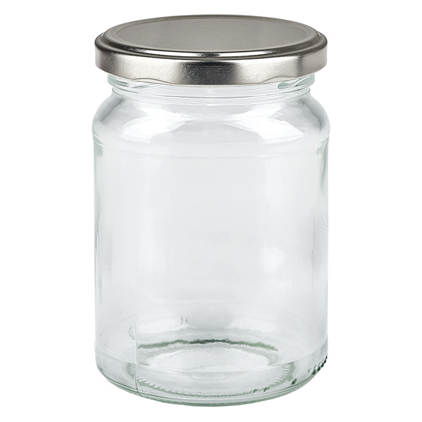 205 ml okr&#261;g&#322;y s&#322;oik ze srebrnym wieczkiem BasicSeal UN..