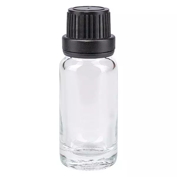 Butelka apteczna przezroczysta 10ml drip v. Pr. 2mm czarny OV