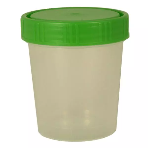 Zlewka na mocz naturalna 125 ml z zieloną zakrętką