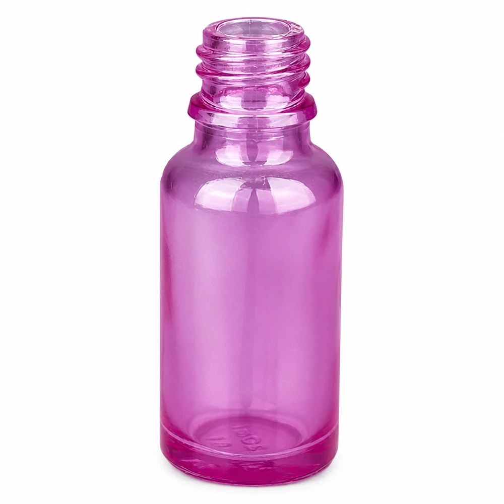 20 ml fioletowa przezroczysta szklana butelka z gwintem do olejków eterycznych i serum