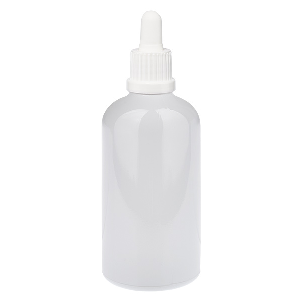 Butelka z pipetą 100 ml, biała, zamknięcie zabezpieczające przed otwarciem WhiteLine UT18/100 Butelka z pipetą 100 ml, biała, zamknięcie zabezpieczające przed otwarciem WhiteLine UT18/100
