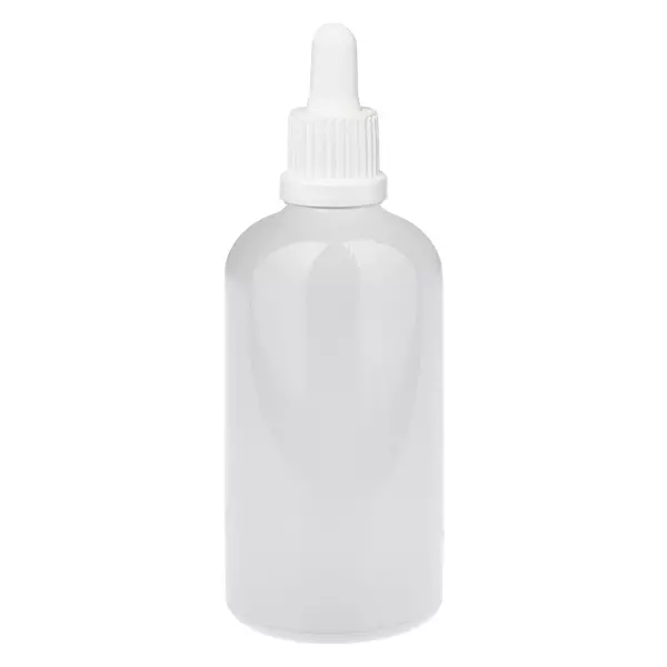 Butelka z pipetą 100 ml, biała, zamknięcie zabezpieczające przed otwarciem WhiteLine UT18/100
