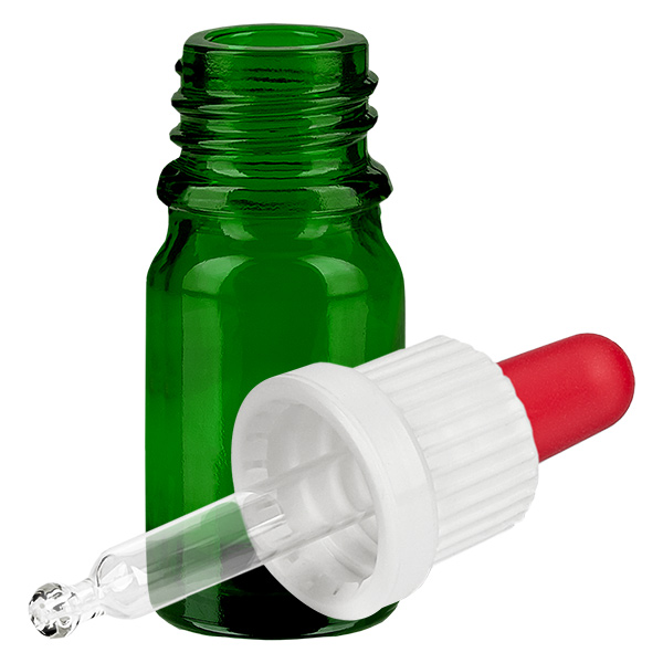 Butelka do leków płynnych 5 ml, biała/czerwona OV GreenLine UT18/5 Butelka do leków płynnych 5 ml, biała/czerwona OV GreenLine UT18/5