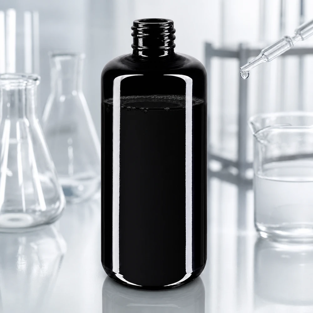 Wysokiej jakości butelka kosmetyczna Draco 200 ml wykonana z fioletowego szkła chroniącego przed promieniowaniem UV dla optymalnej ochrony produktu.