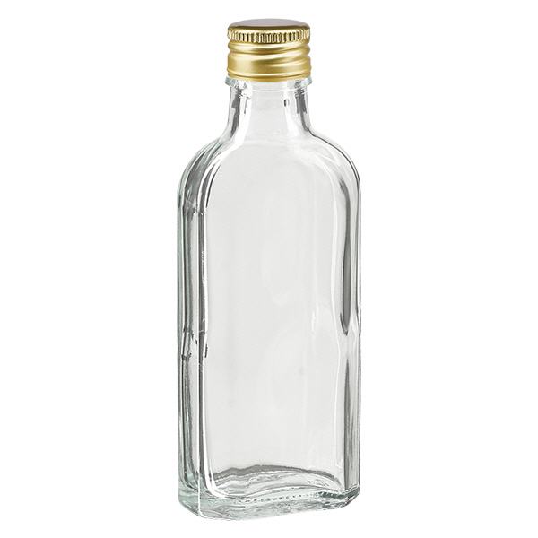 100 ml Meplat przezroczysty z aluminiowym kapslem złoty PP22 100 ml Meplat przezroczysty z aluminiowym kapslem złoty PP22