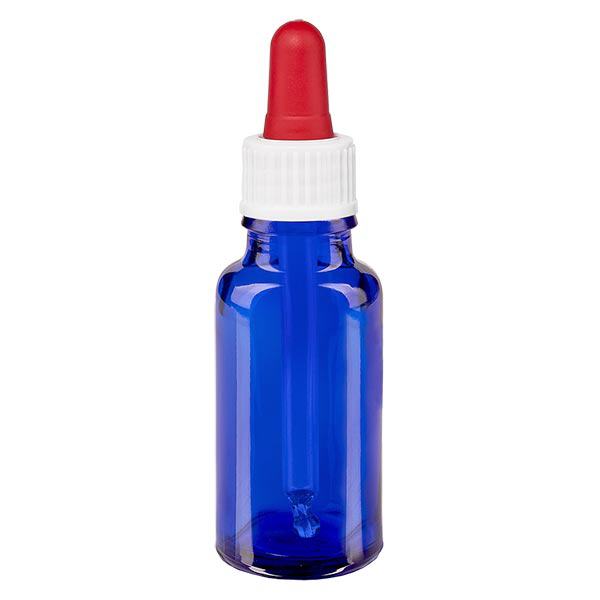 Butelka apteczna niebieska 20ml pipeta biała/czerwona szt. Butelka apteczna niebieska 20ml pipeta biała/czerwona szt.