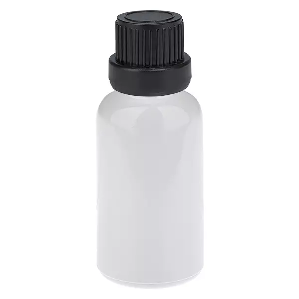 Butelka z zakraplaczem 20 ml, 2 mm, czarna, zamknięcie zabezpieczające przed otwarciem przez osoby nieuprawnione WhiteLine UT18/20