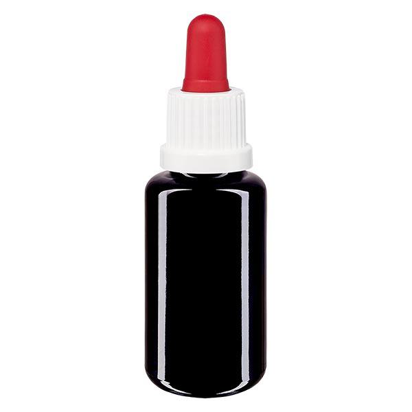 Butelka apteczna viol. 20ml pipeta biała/czerwona OV Butelka apteczna viol. 20ml pipeta biała/czerwona OV