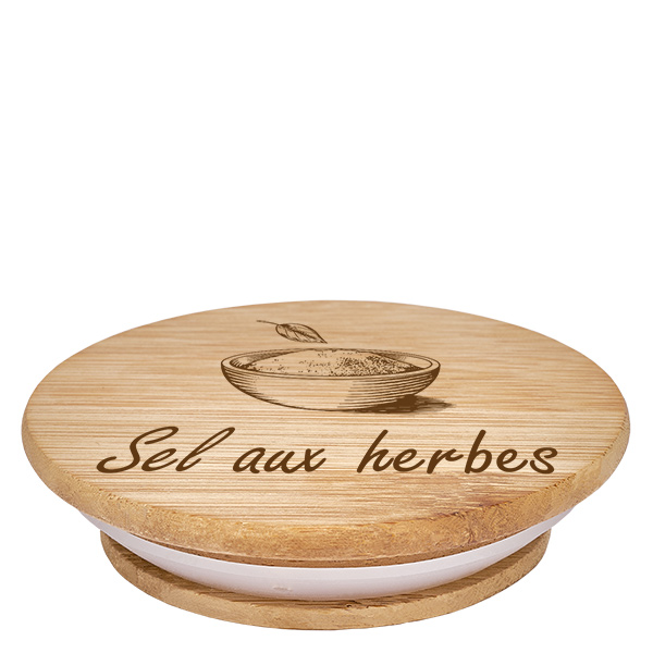 Osłona z drewna "Sel aux herbes" dla WECK RR60 Osłona z drewna "Sel aux herbes" dla WECK RR60