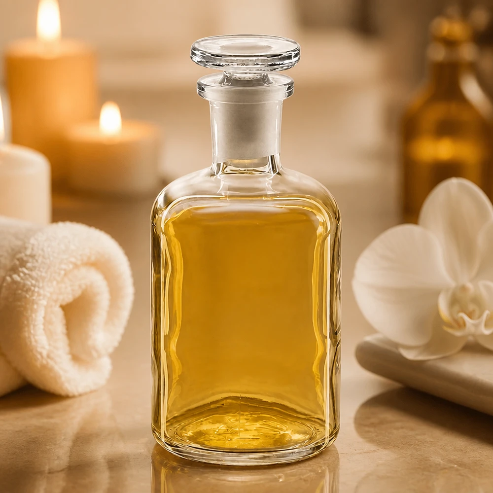 Okrągła butelka na ramię 100 ml, przezroczysta, szklana zatyczka z wąską szyjką Szklana butelka 100 ml, kwadratowa, z wąską szyjką i szklanym korkiem, do olejków eterycznych, do spa