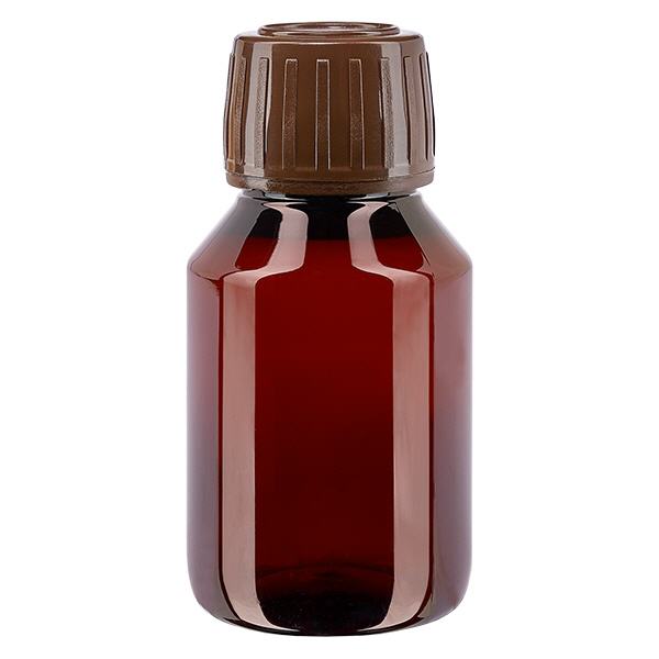 Butelka PET 50 ml z brązową nakrętką OV Butelka PET 50 ml z brązową nakrętką OV