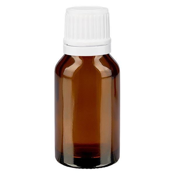 Butelka apteczna brązowa 30ml zakrętka biała OV Butelka apteczna brązowa 30ml zakrętka biała OV
