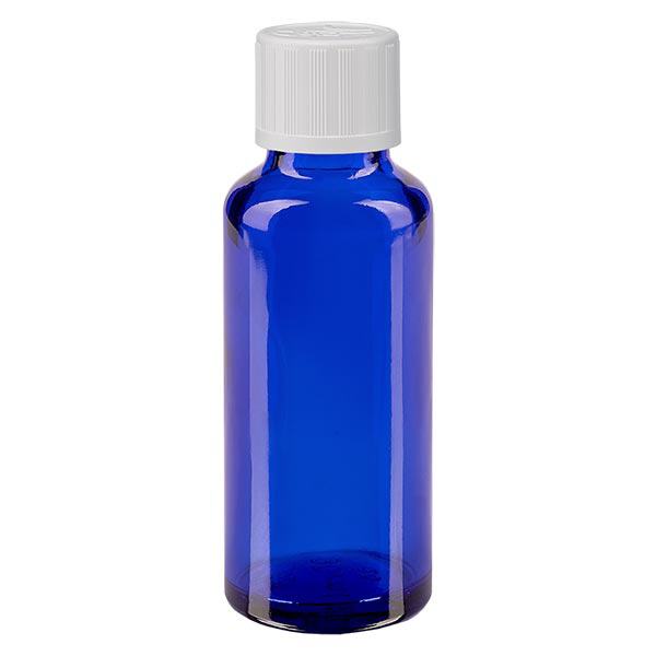 Butelka apteczna niebieska 30ml z kroplomierzem biała KiSi St Butelka apteczna niebieska 30ml z kroplomierzem biała KiSi St