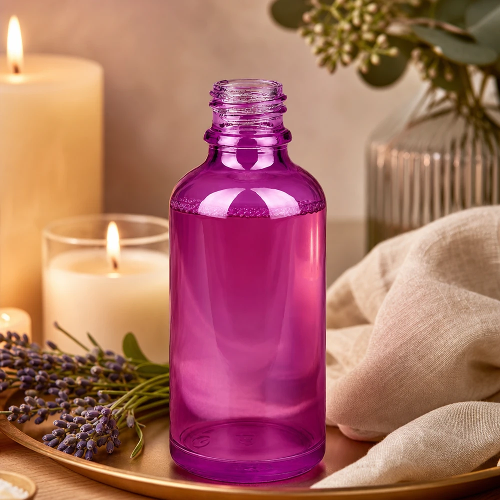 Butelka farmaceutyczna 50 ml PurpleLine UT18/50 UNiTWIST Kompaktowa butelka apteczna 50 ml PurpleLine UT18/50 UNiTWIST w jasnofioletowym kolorze do precyzyjnego napełniania.