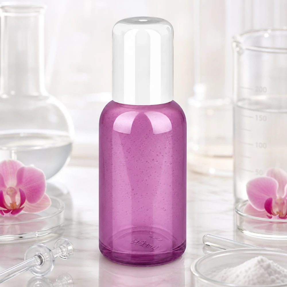 Butelka roll-on 30 ml, biała, standardowa PurpleLine UT18/30 Mała buteleczka roll-on o pojemności 30 ml w kolorze fioletowym do precyzyjnej aplikacji perfum i olejków pielęgnacyjnych