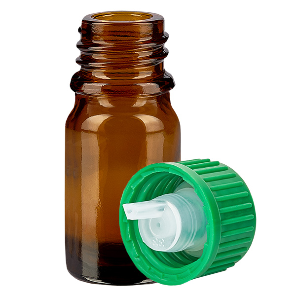 Butelka z kroplomierzem 5 ml 0,8 mm zielona STD BrownLine UT18/5