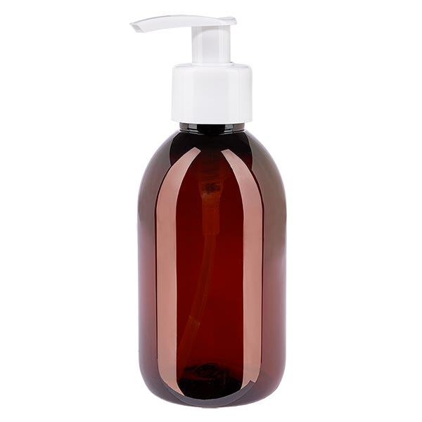 Butelka PET 250ml z pompk&#261; dozuj&#261;c&#261; bia&#322;a