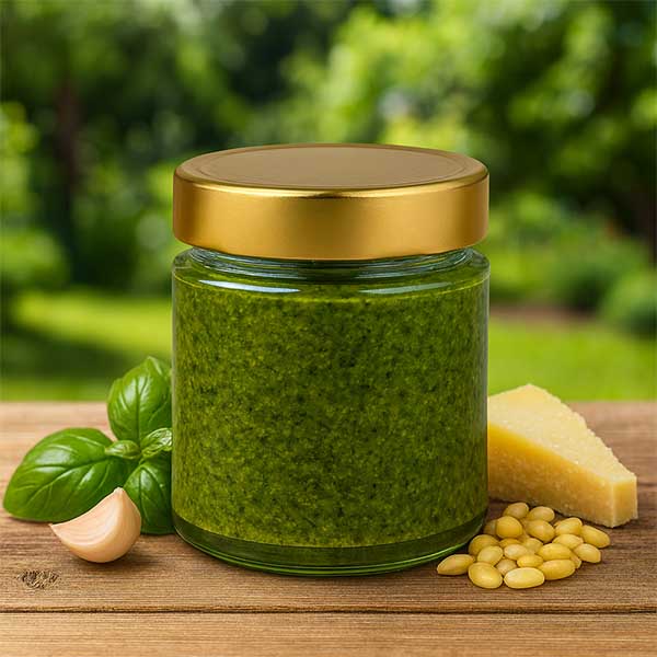 135 ml okrągły pojemnik szklany z pokrywką BasicSeal złota głęboka UN..