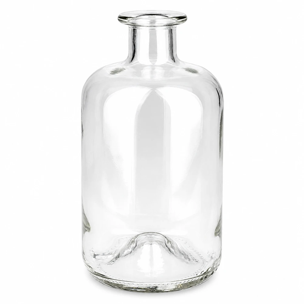 Butelka apteczna 500ml Glasflasche "Luna" ohne Verschluss UNiTWIST 500 ml bez zamknięcia UNiTWIST® 500 ml szklana butelka Luna przezroczysta bez zakrętki UNiTWIST butelka farmaceutyczna okrągła z wąską szyjką