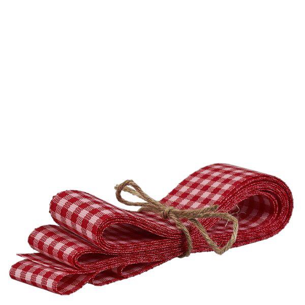 Wst&#261;&#380;ka materia&#322;owa czerwono-bia&#322;a do dekoracji 300 cm