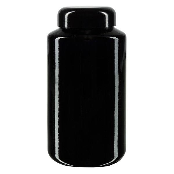 Słoik z szeroką szyjką z fioletowego szkła, 500 ml, z czarną pokrywką Słoik z szeroką szyjką z fioletowego szkła, 500 ml, z czarną pokrywką