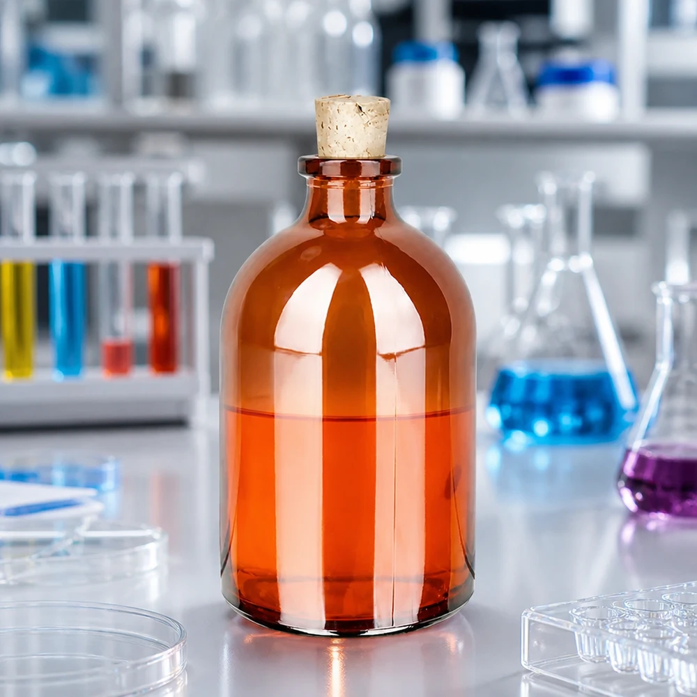 Butelka z bursztynowego szkła 100 ml z korkiem 11/14 mm Klassische Apothekerflasche aus Braunglas 100ml mit herausnehmbarem Naturkorken 11/14mm