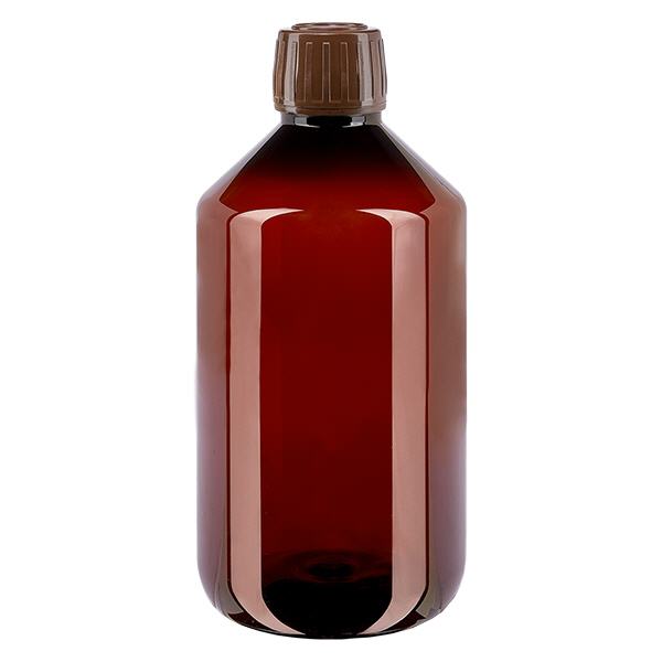 Butelka PET 500ml z brązową nakrętką OV Butelka PET 500ml z brązową nakrętką OV