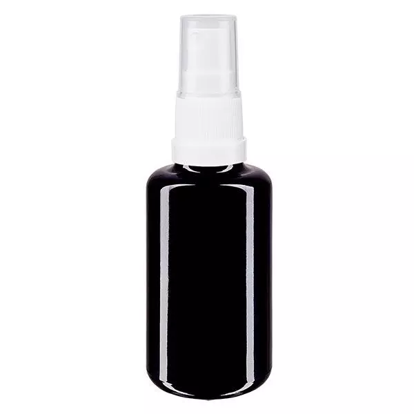 Butelka apteczna viol. 30ml nasadka rozpylająca biała