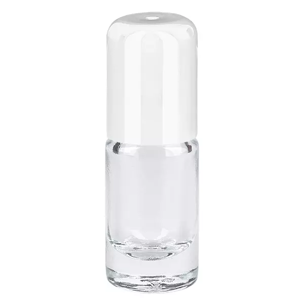 Butelka apteczna przezroczysta 5ml nakrętka roll-on biała
