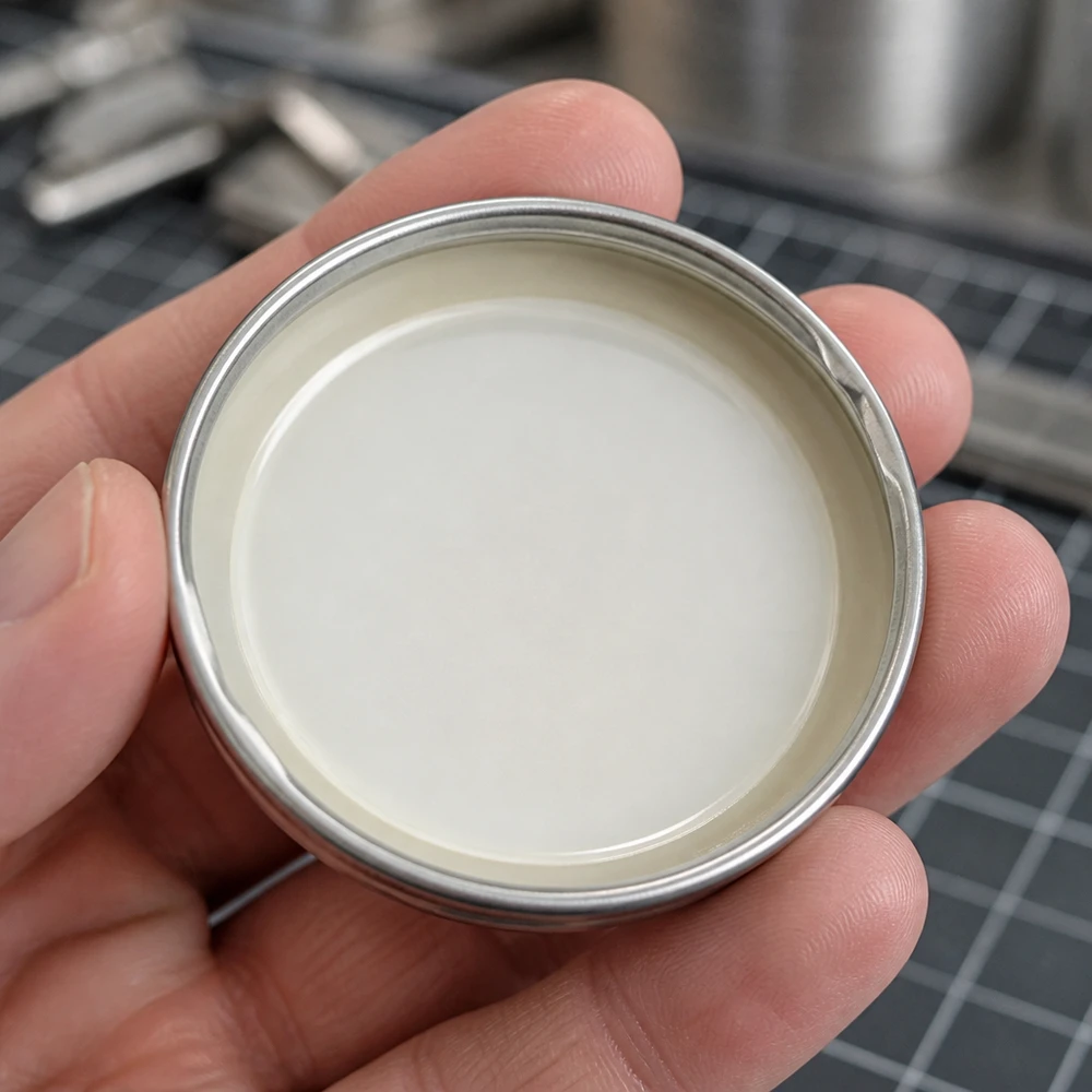 Pokrywka BasicSeal 100 mm, srebrna matowa (TO100) UN.. Pokrywka BasicSeal TO100, matowy srebrny, 100 mm, strona wewnętrzna z białą uszczelką – zbliżenie