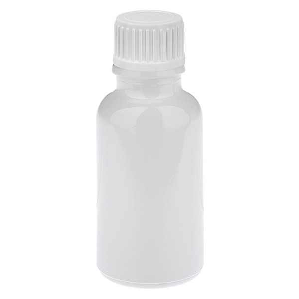 Butelka z zakraplaczem 20 ml, 0,9 mm, biała, standardowa nakrętka WhiteLine UT18/20 Butelka z zakraplaczem 20 ml, 0,9 mm, biała, standardowa nakrętka WhiteLine UT18/20