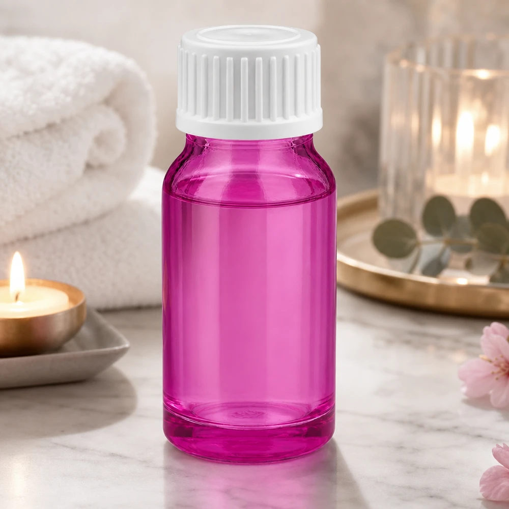 Butelka z zakraplaczem 10 ml 0,9 mm biały standard PurpleLine. UT18/10 Kompaktowa szklana butelka 10 ml w kolorze fioletowym z białym zakraplaczem do kosmetyków DIY i wellness