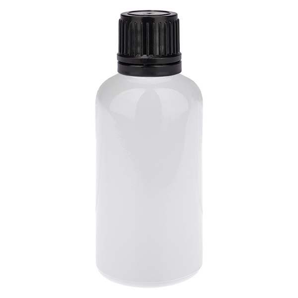 Butelka 50 ml, zamknięcie śrubowe 11 mm, czarne, zamknięcie zabezpieczające WhiteLine UT18/50 Butelka 50 ml, zamknięcie śrubowe 11 mm, czarne, zamknięcie zabezpieczające WhiteLine UT18/50