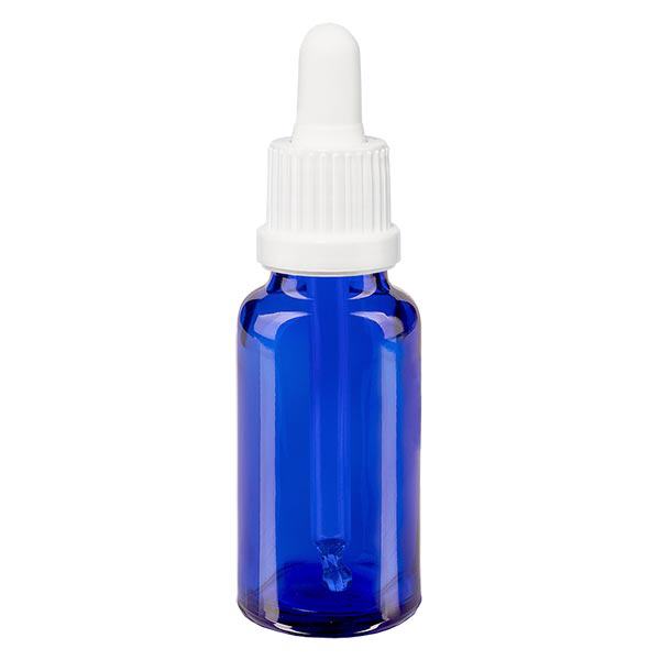 Butelka apteczna niebieska 20ml pipeta biała OV Butelka apteczna niebieska 20ml pipeta biała OV
